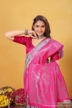 Magenta Silk Saree for Women – Traditional & Elegant Ethnic Wear