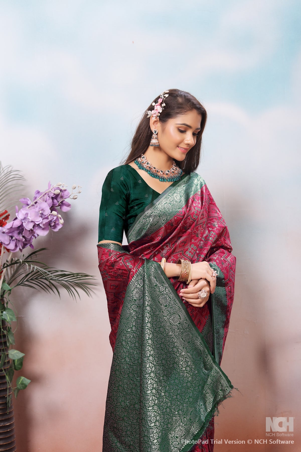 Maroon Silk Saree for Women – Traditional & Elegant Ethnic Wear