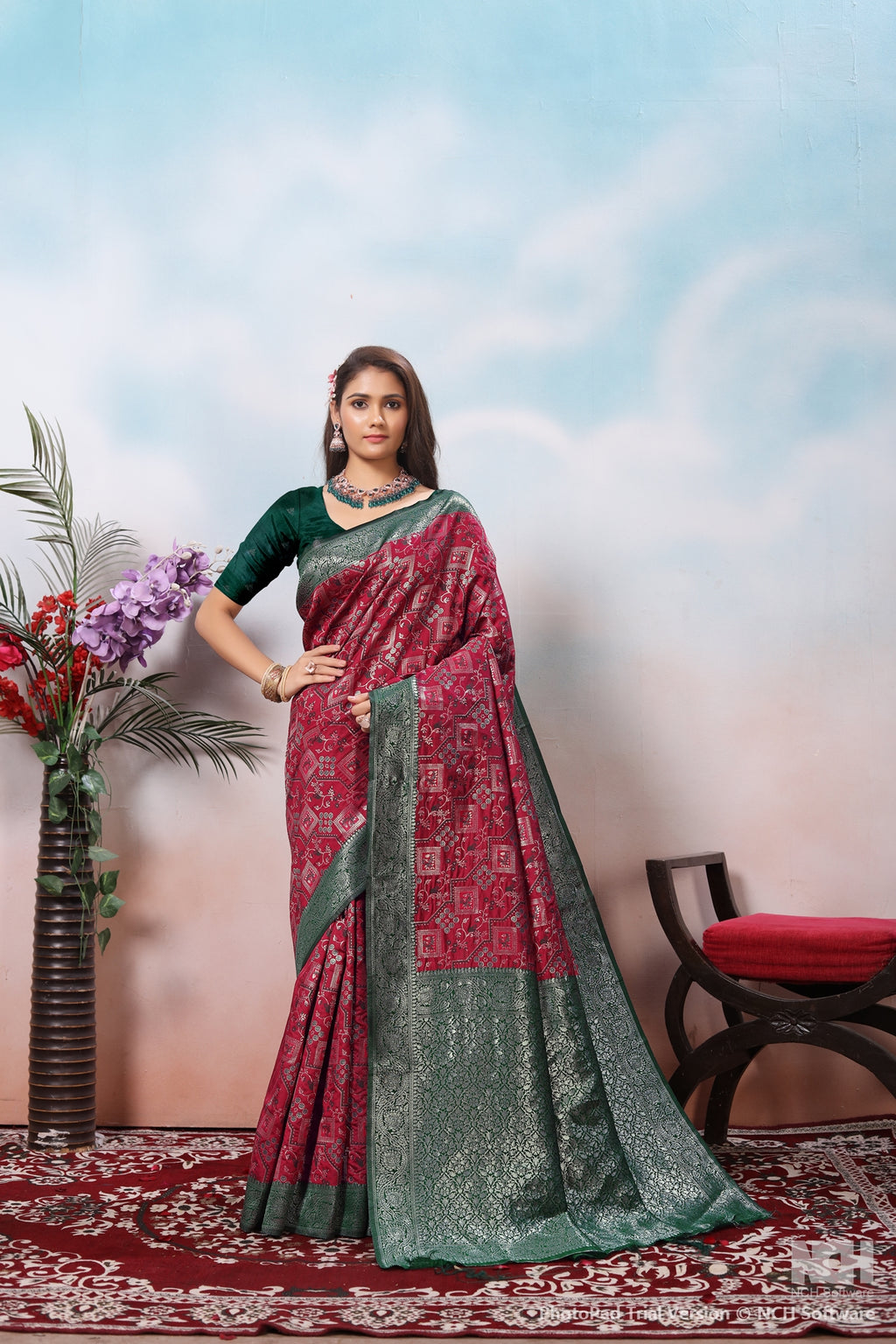 Maroon Silk Saree for Women – Traditional & Elegant Ethnic Wear