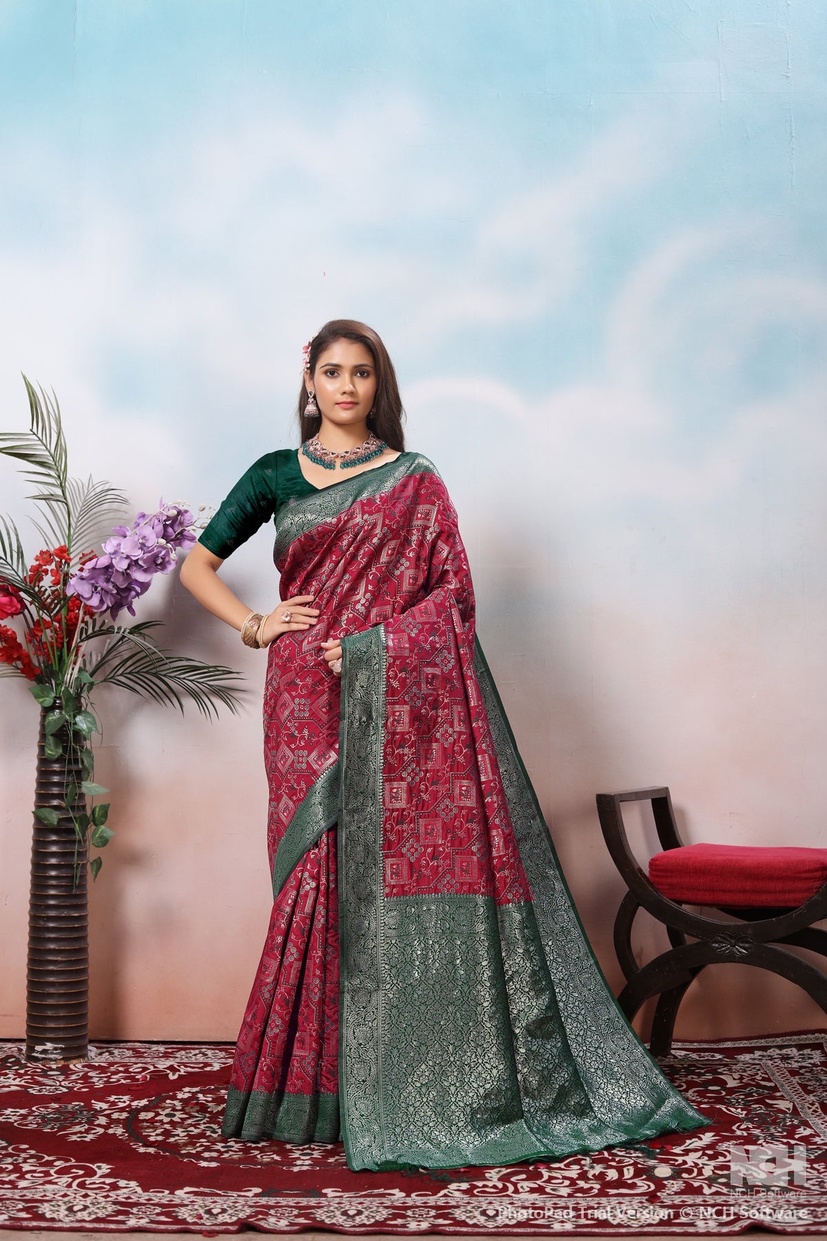 Maroon Silk Saree for Women – Traditional & Elegant Ethnic Wear