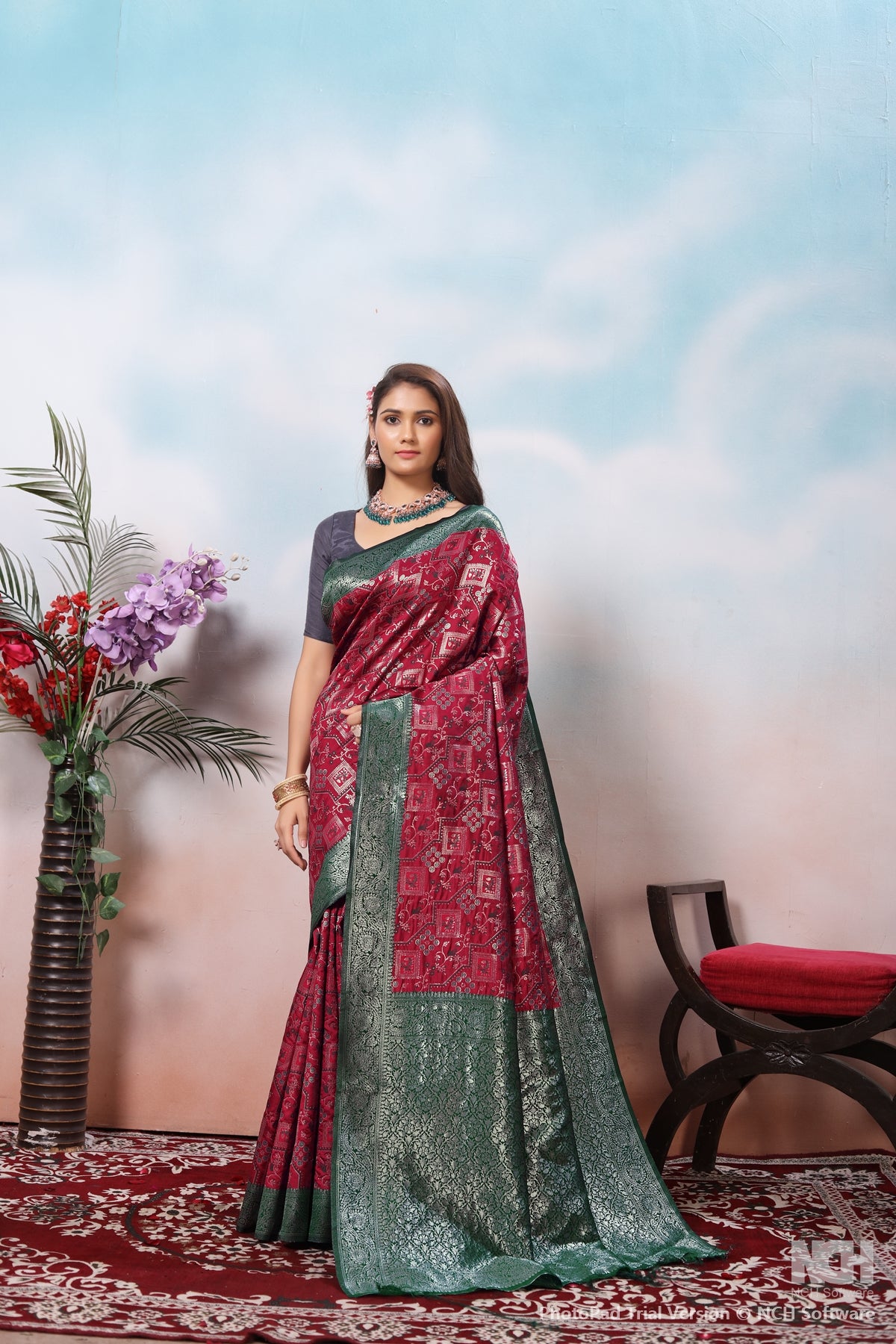 Maroon Silk Saree for Women – Traditional & Elegant Ethnic Wear