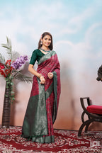 Maroon Silk Saree for Women – Traditional & Elegant Ethnic Wear