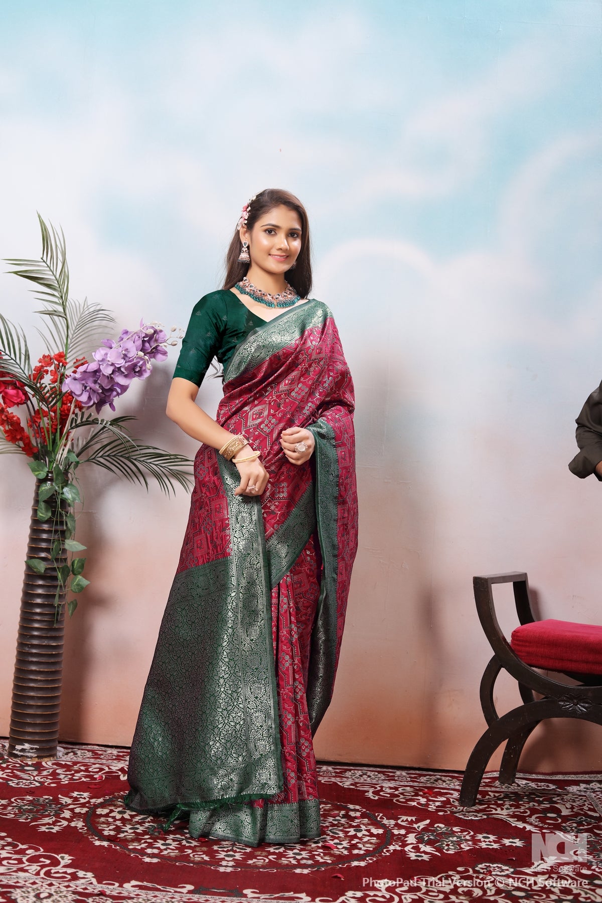 Maroon Silk Saree for Women – Traditional & Elegant Ethnic Wear