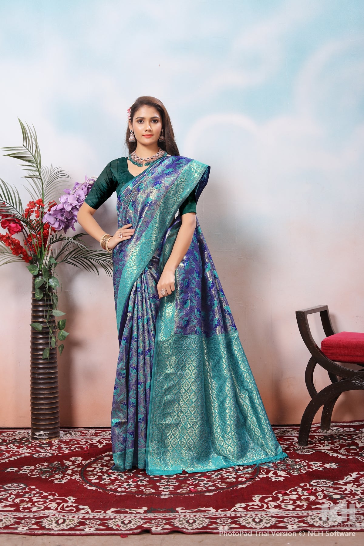 Navyblue Silk Saree for Women – Traditional & Elegant Ethnic Wear