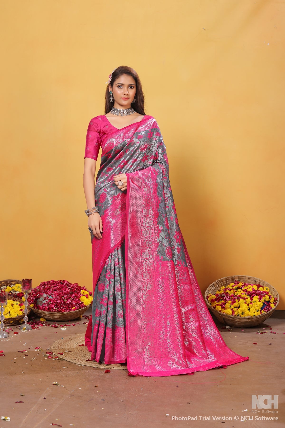 Pink Silk Saree for Women – Traditional & Elegant Ethnic Wear