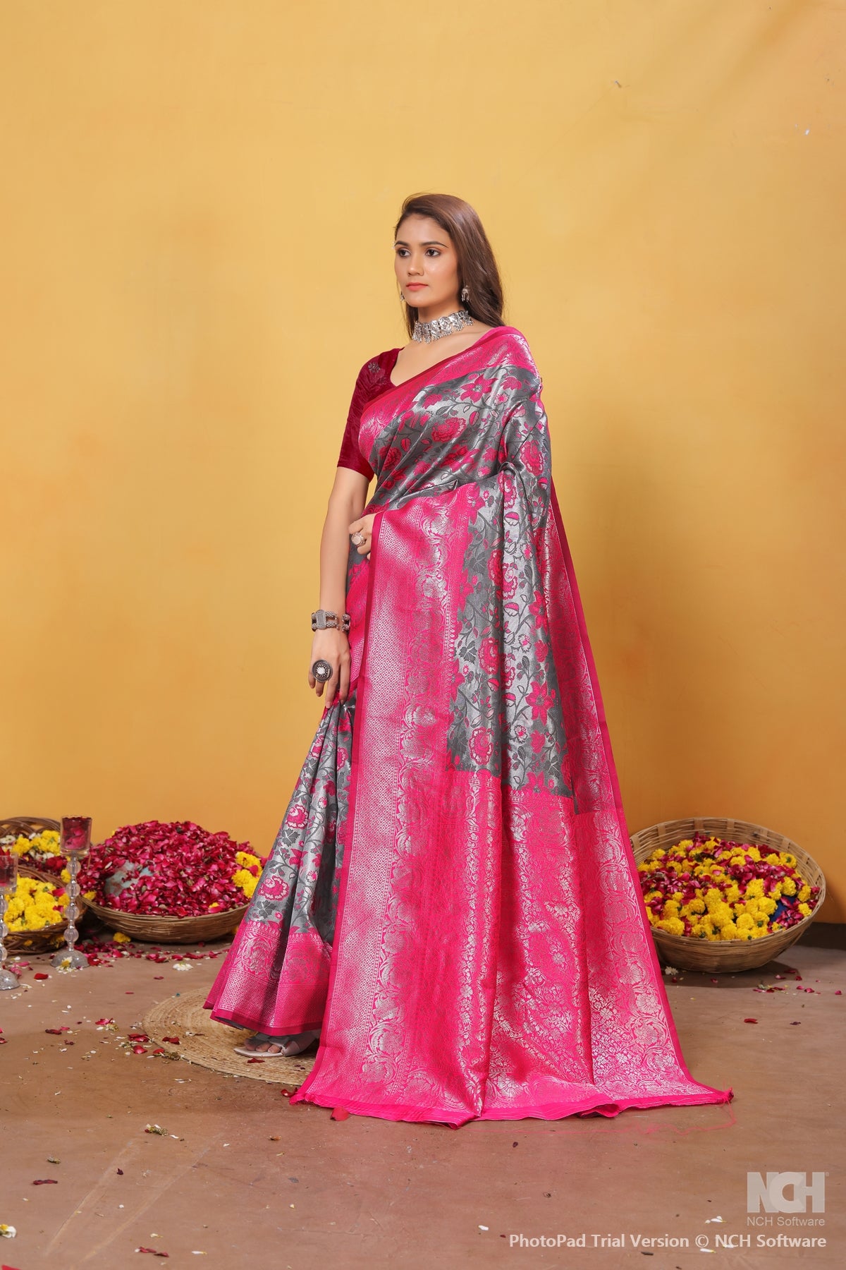 Pink Silk Saree for Women – Traditional & Elegant Ethnic Wear