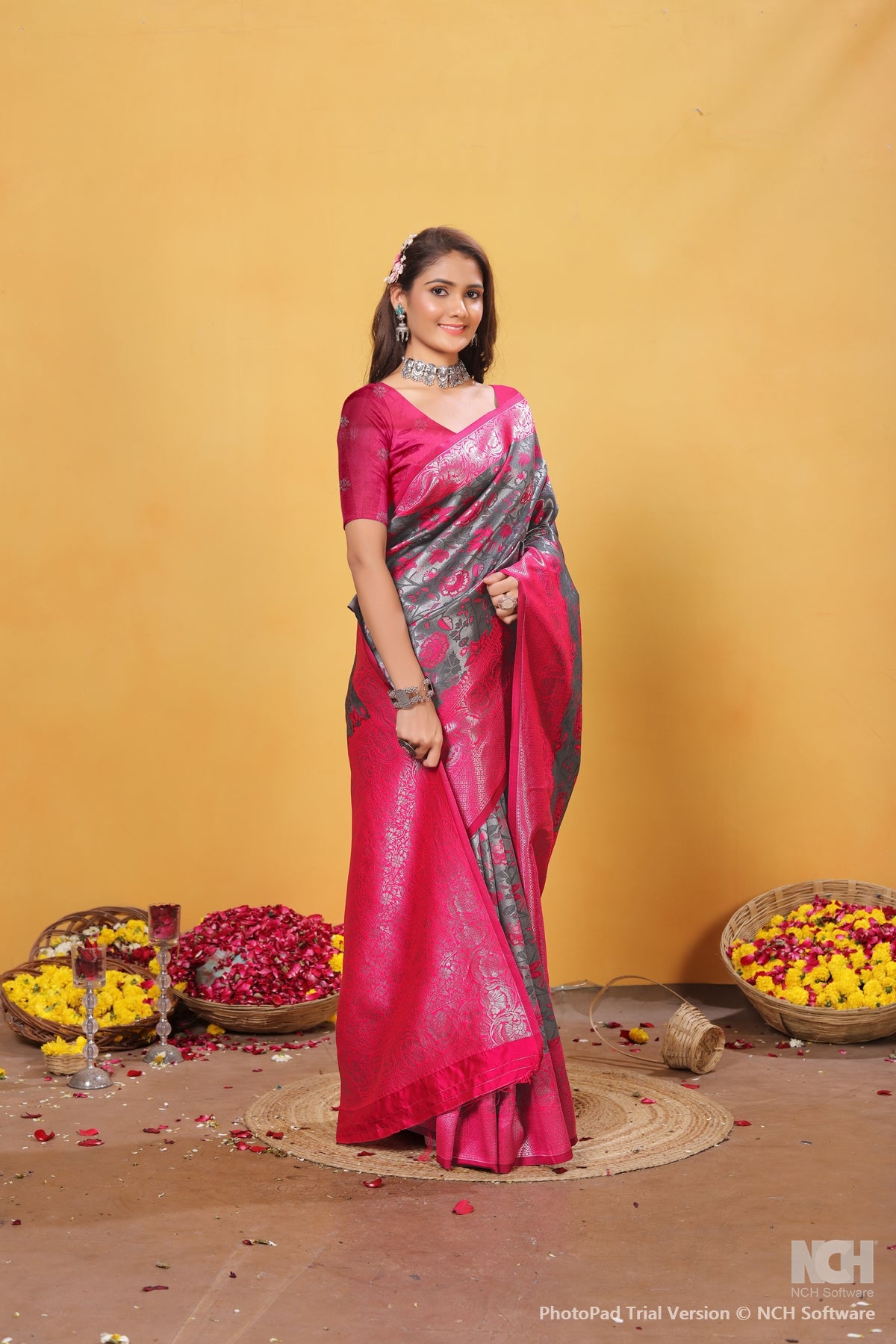 Pink Silk Saree for Women – Traditional & Elegant Ethnic Wear