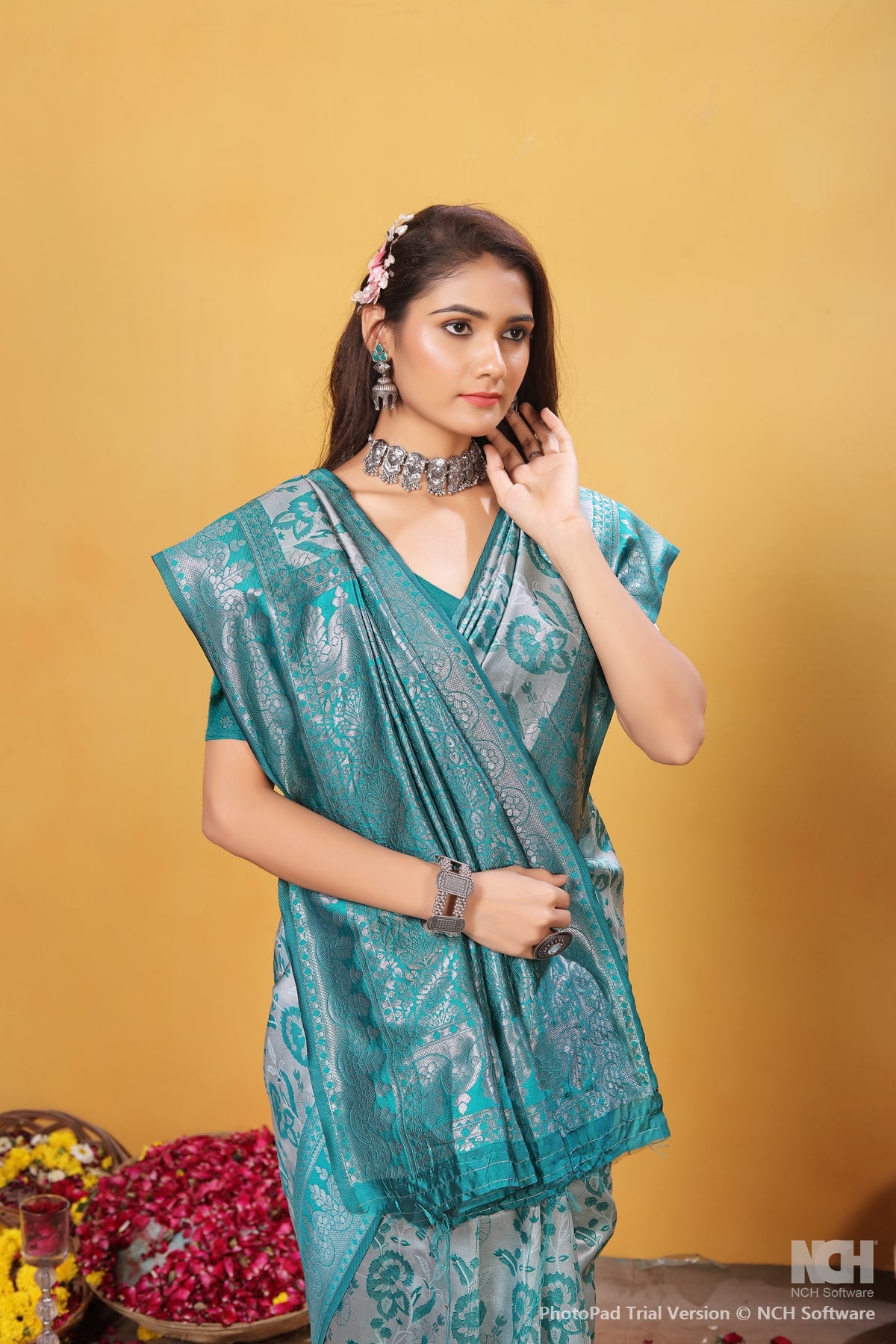 Rama Silk Saree for Women – Traditional & Elegant Ethnic Wear