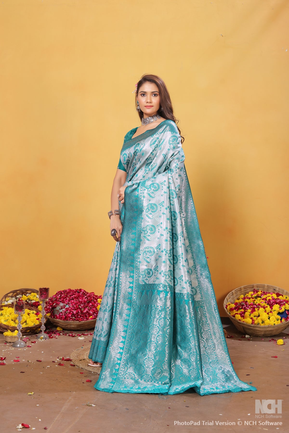 Rama Silk Saree for Women – Traditional & Elegant Ethnic Wear