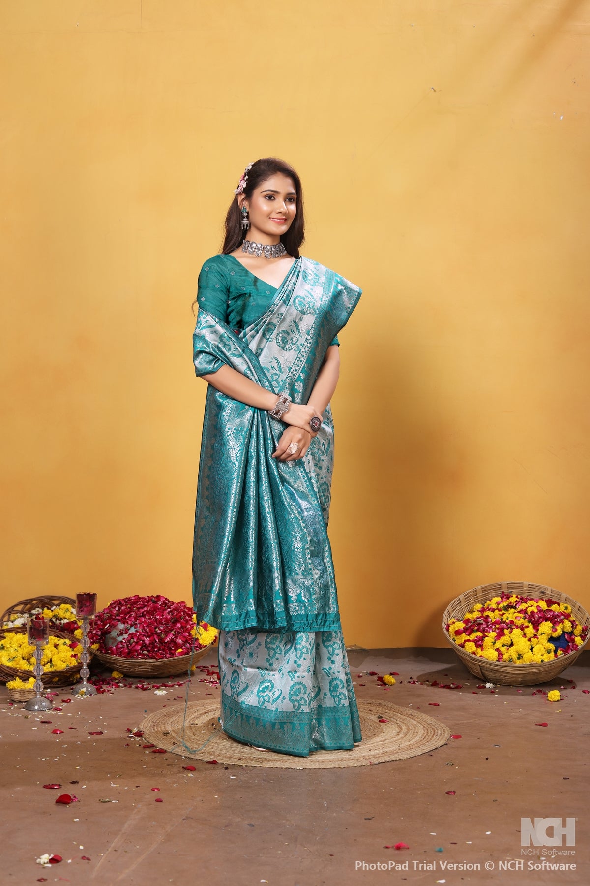 Rama Silk Saree for Women – Traditional & Elegant Ethnic Wear