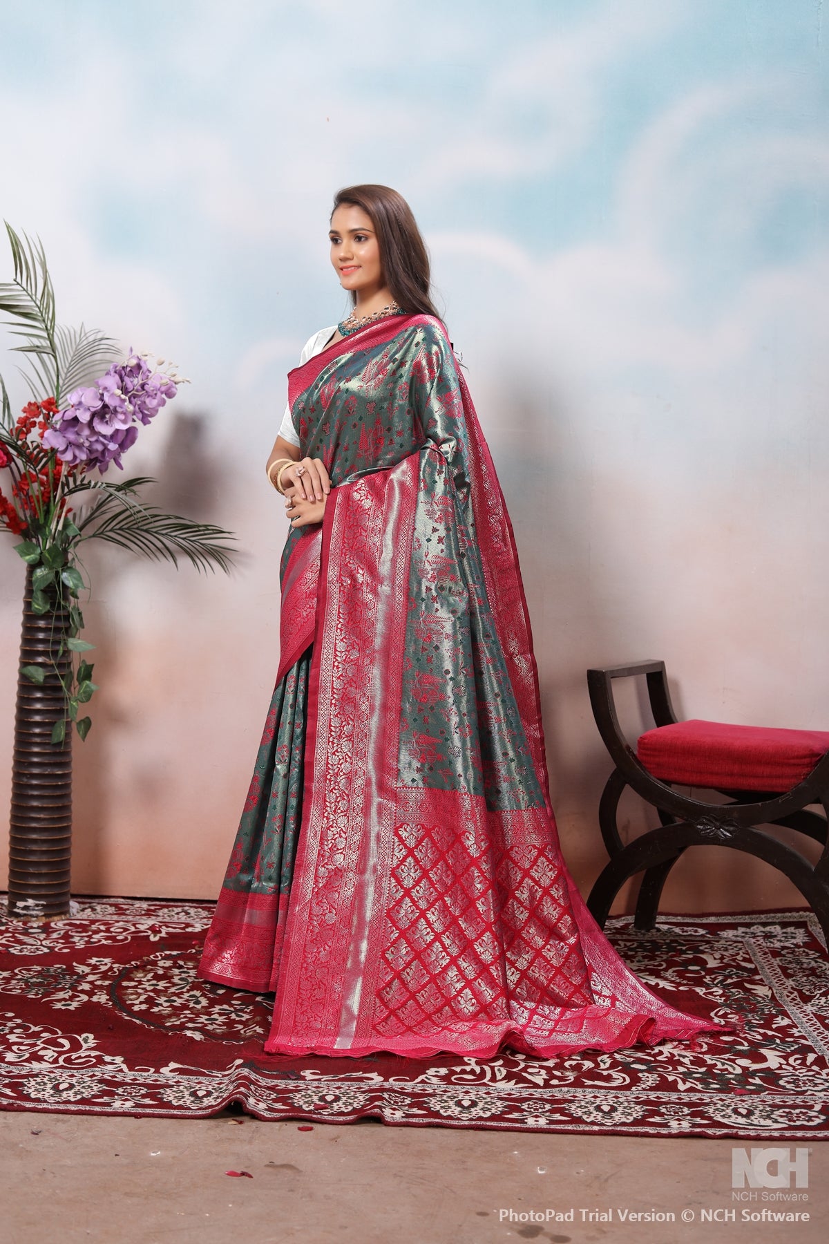 Silver Silk Saree for Women – Traditional & Elegant Ethnic Wear
