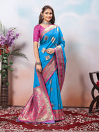 Blue Silk Saree for Women – Elegant Traditional Ethnic Wear