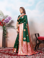 Green Silk Saree for Women – Elegant Traditional Ethnic Wear