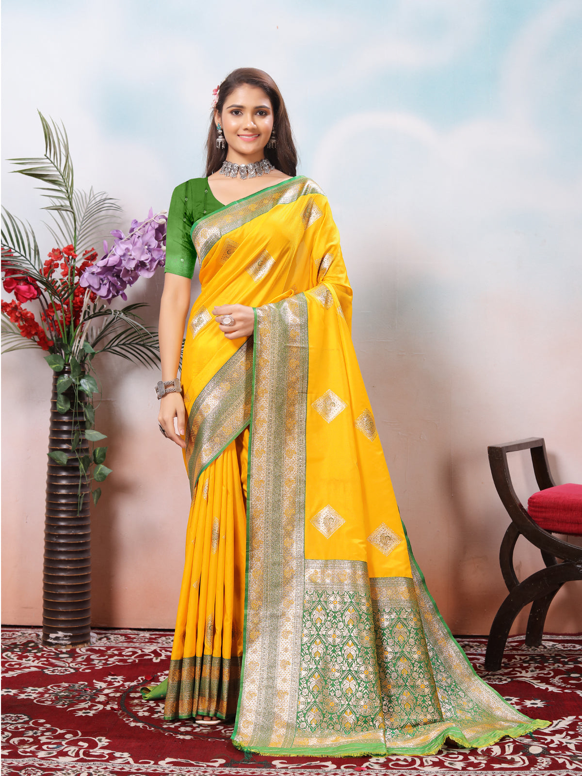 Mustard Silk Saree for Women – Elegant Traditional Ethnic Wear