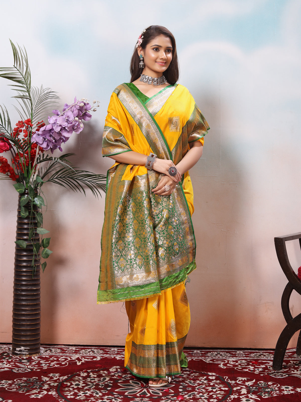 Mustard Silk Saree for Women – Elegant Traditional Ethnic Wear
