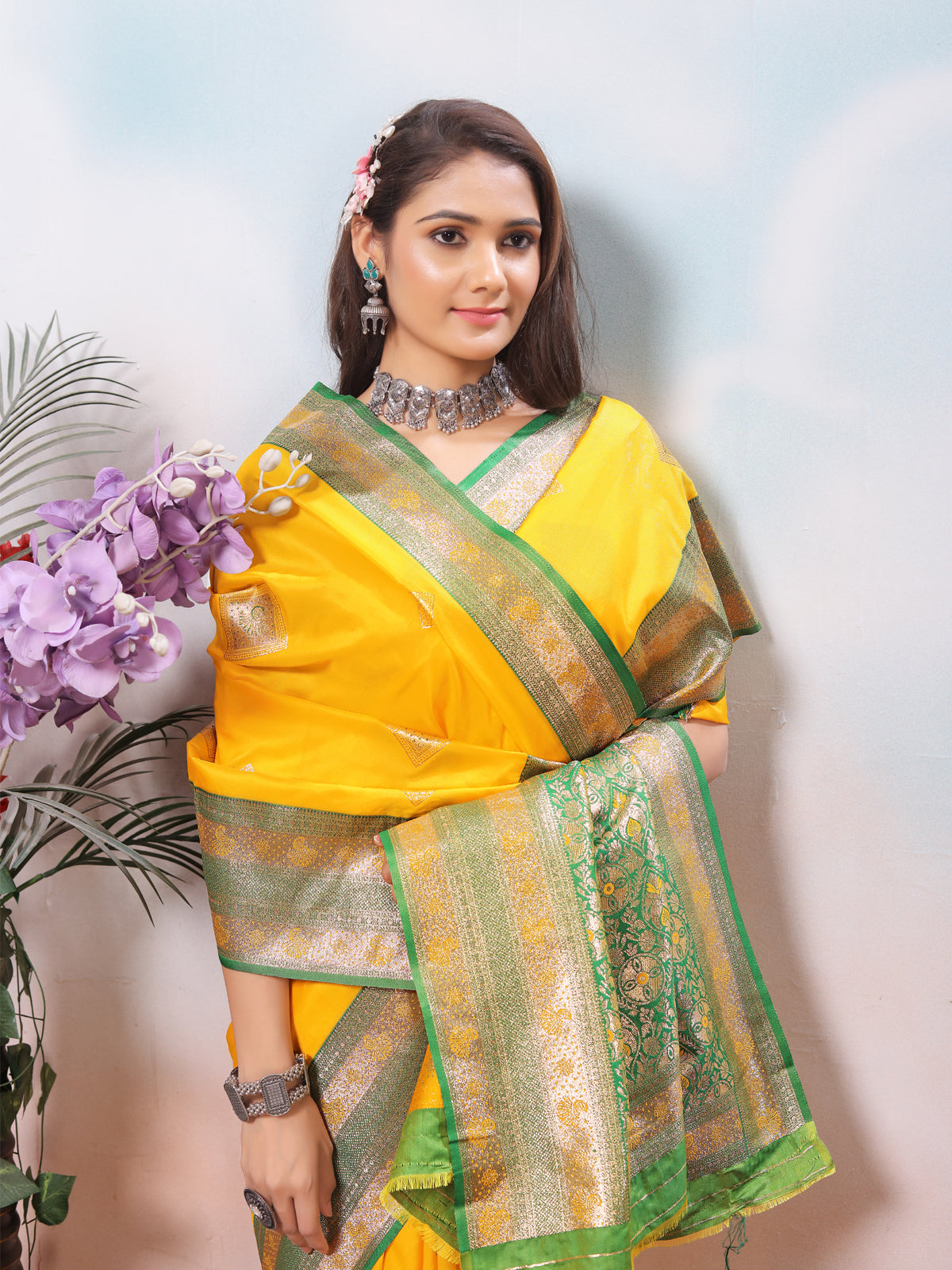 Mustard Silk Saree for Women – Elegant Traditional Ethnic Wear