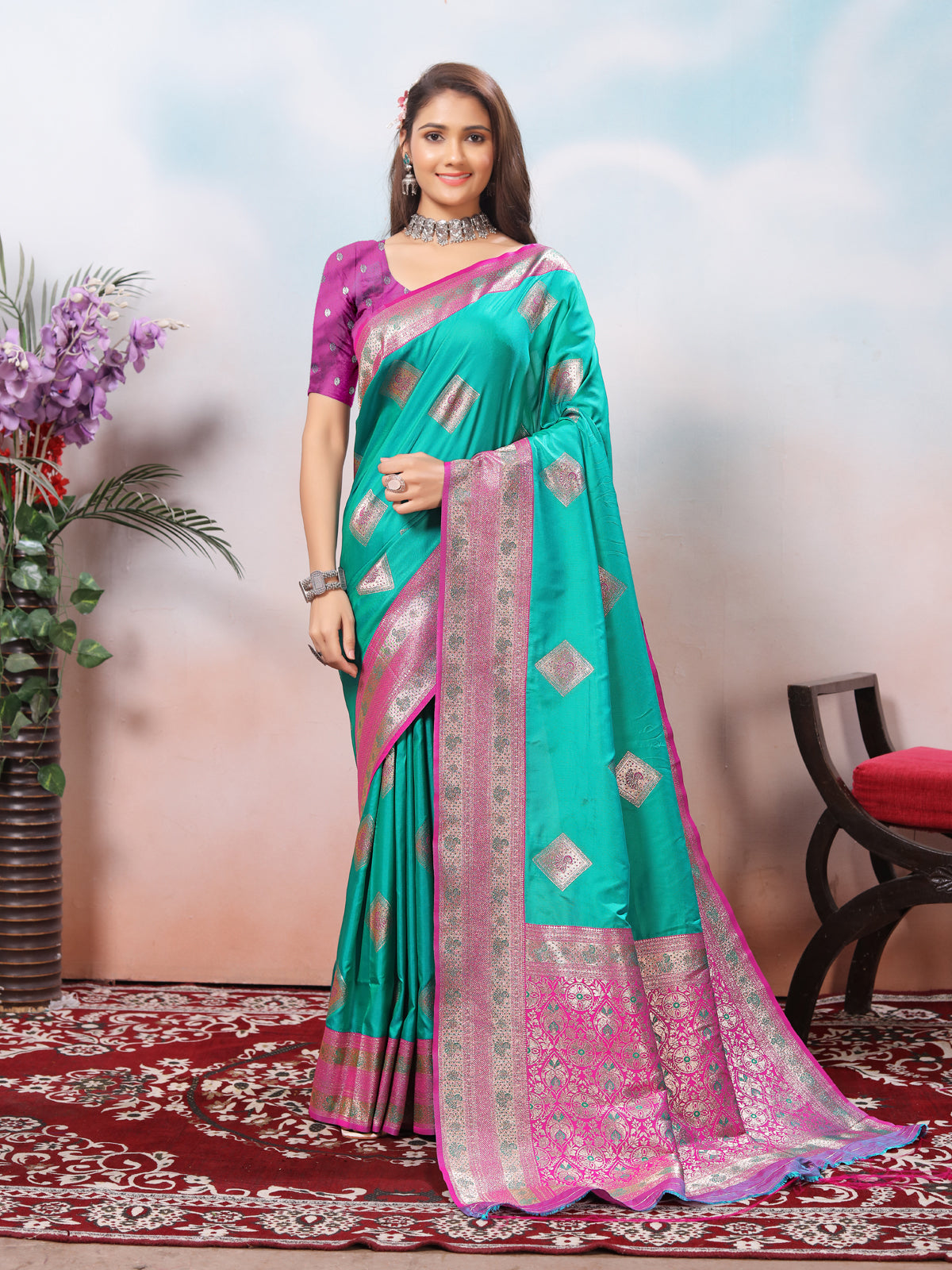 Rama Silk Saree for Women – Elegant Traditional Ethnic Wear