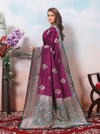 Wine Silk Saree for Women – Elegant Traditional Ethnic Wear