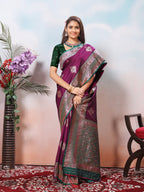 Wine Silk Saree for Women – Elegant Traditional Ethnic Wear