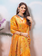 Mustard Silk Banarasi Saree for Women – Traditional Ethnic Wear with Rich Weaving
