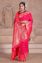 Pink Banarasi Silk Saree for Women – Traditional & Elegant Ethnic Wear