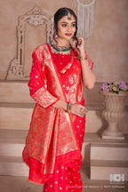 Red Banarasi Silk Saree for Women – Traditional & Elegant Ethnic Wear