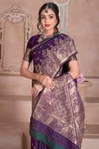 Wine Banarasi Silk Saree for Women – Traditional & Elegant Ethnic Wear