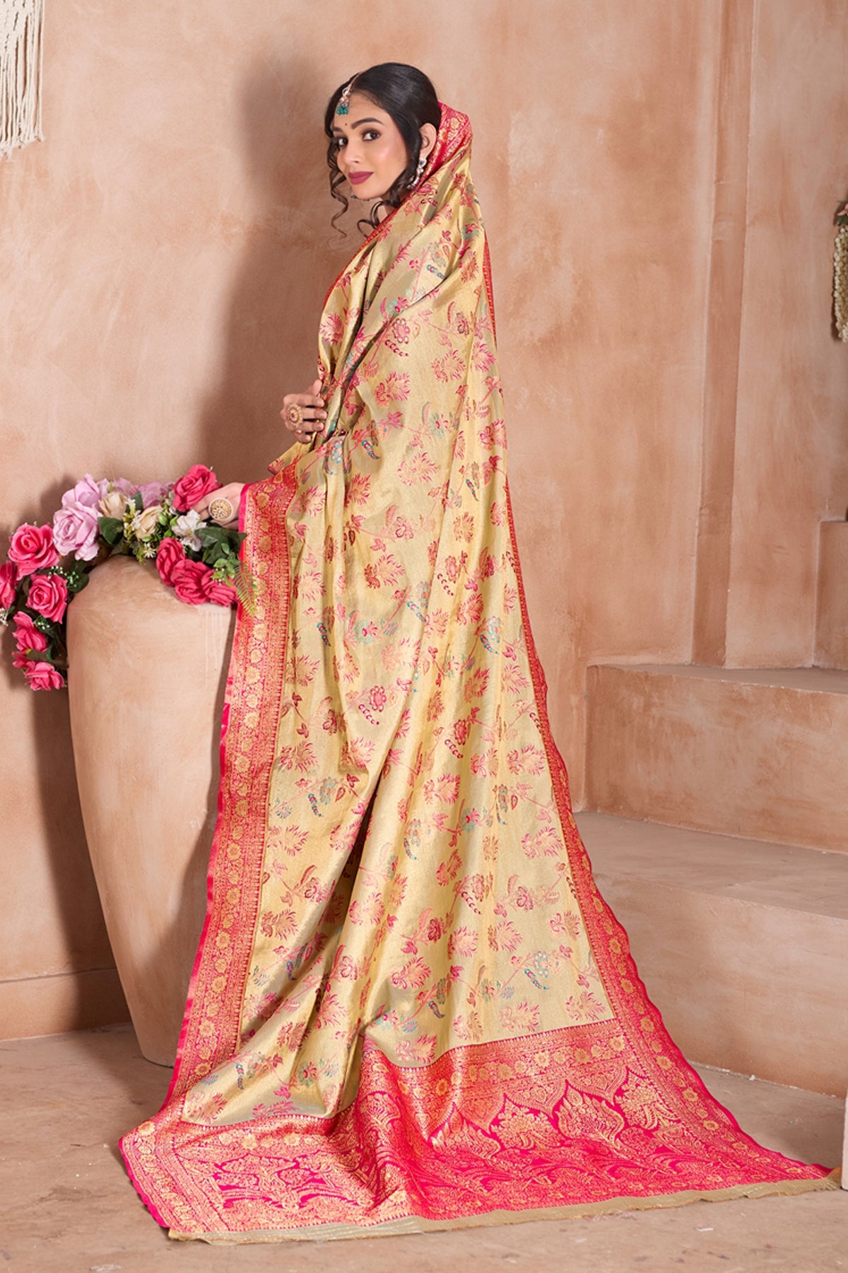 Pink Art Silk Saree for Women – Elegant Traditional Ethnic Wear