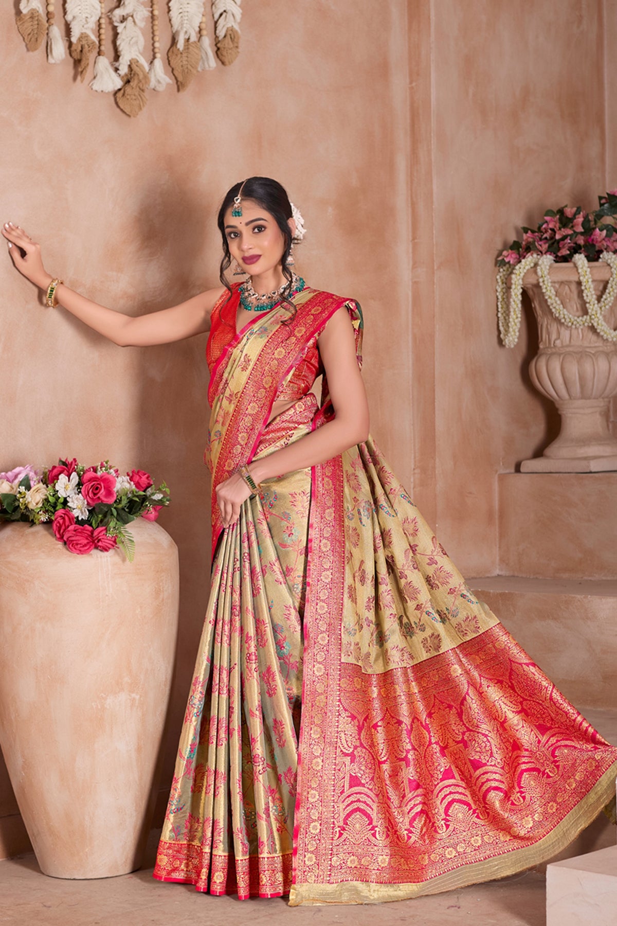 Pink Art Silk Saree for Women – Elegant Traditional Ethnic Wear