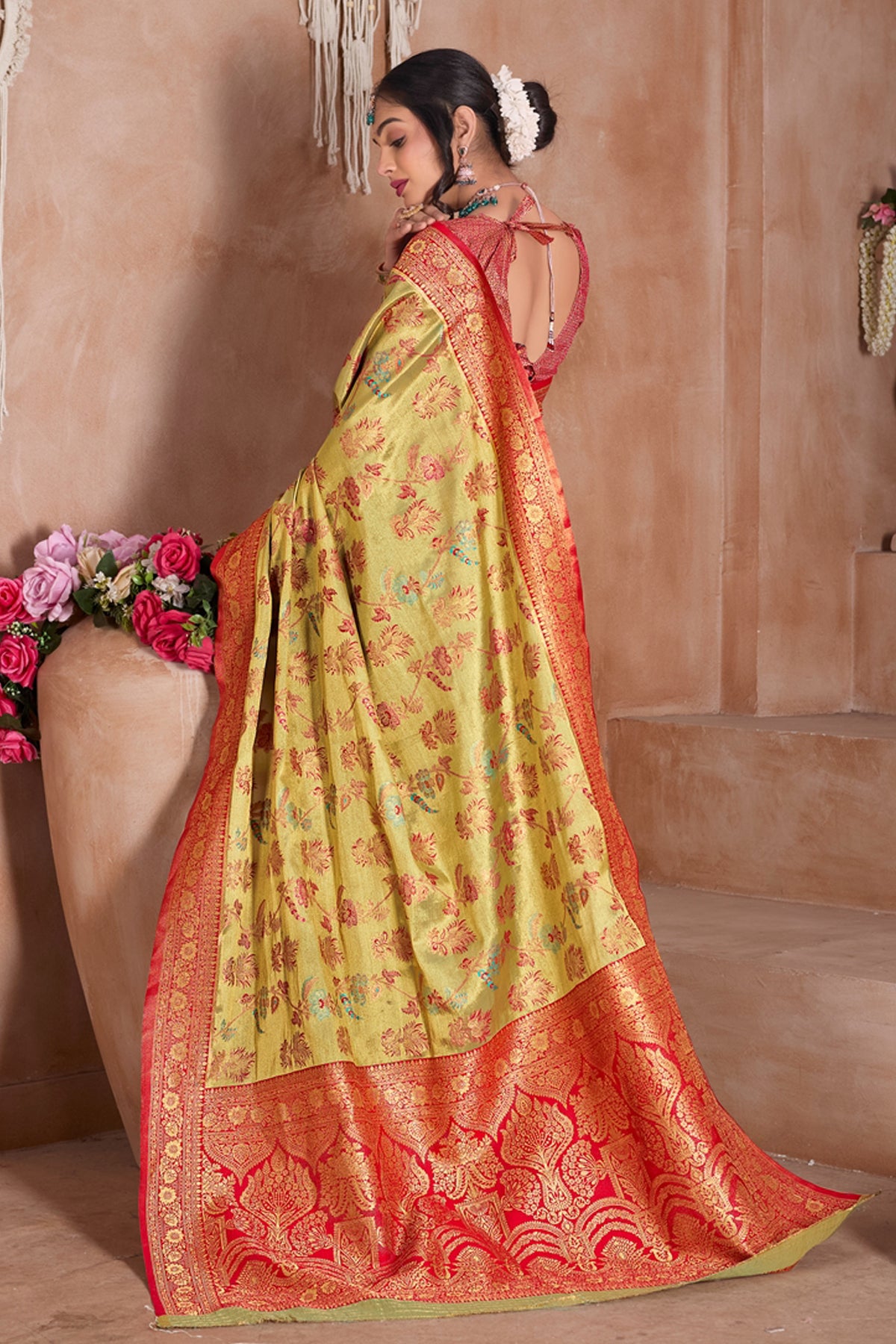 Red Art Silk Saree for Women – Elegant Traditional Ethnic Wear