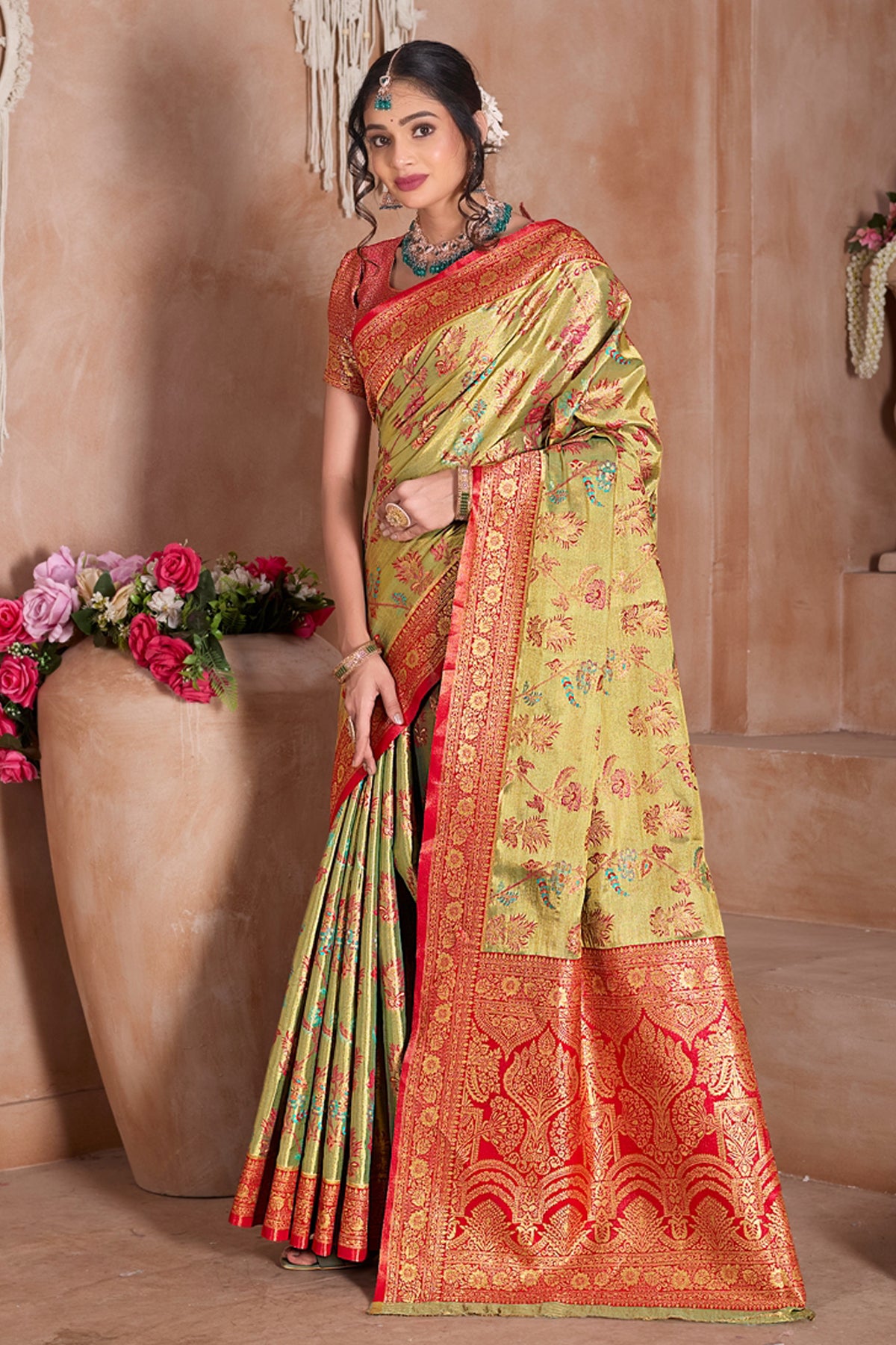 Red Art Silk Saree for Women – Elegant Traditional Ethnic Wear