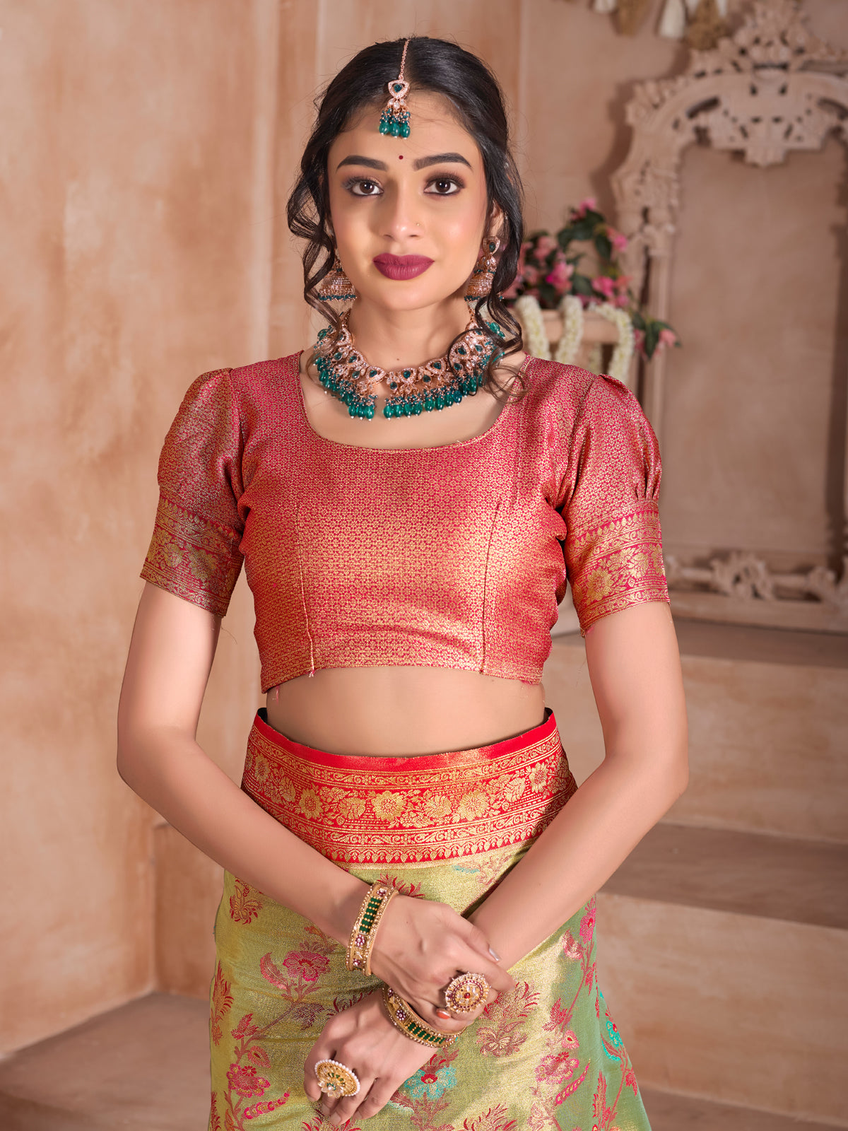 Red Art Silk Saree for Women – Elegant Traditional Ethnic Wear