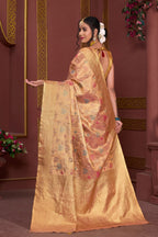 Coral Art Silk Saree for Women – Elegant Ethnic Wear