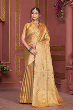Gold Art Silk Saree for Women – Elegant Ethnic Wear