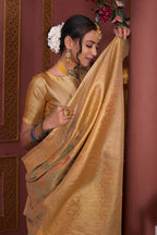 Gold Art Silk Saree for Women – Elegant Ethnic Wear