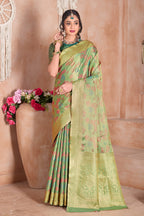Pista Art Silk Saree for Women – Elegant Ethnic Wear