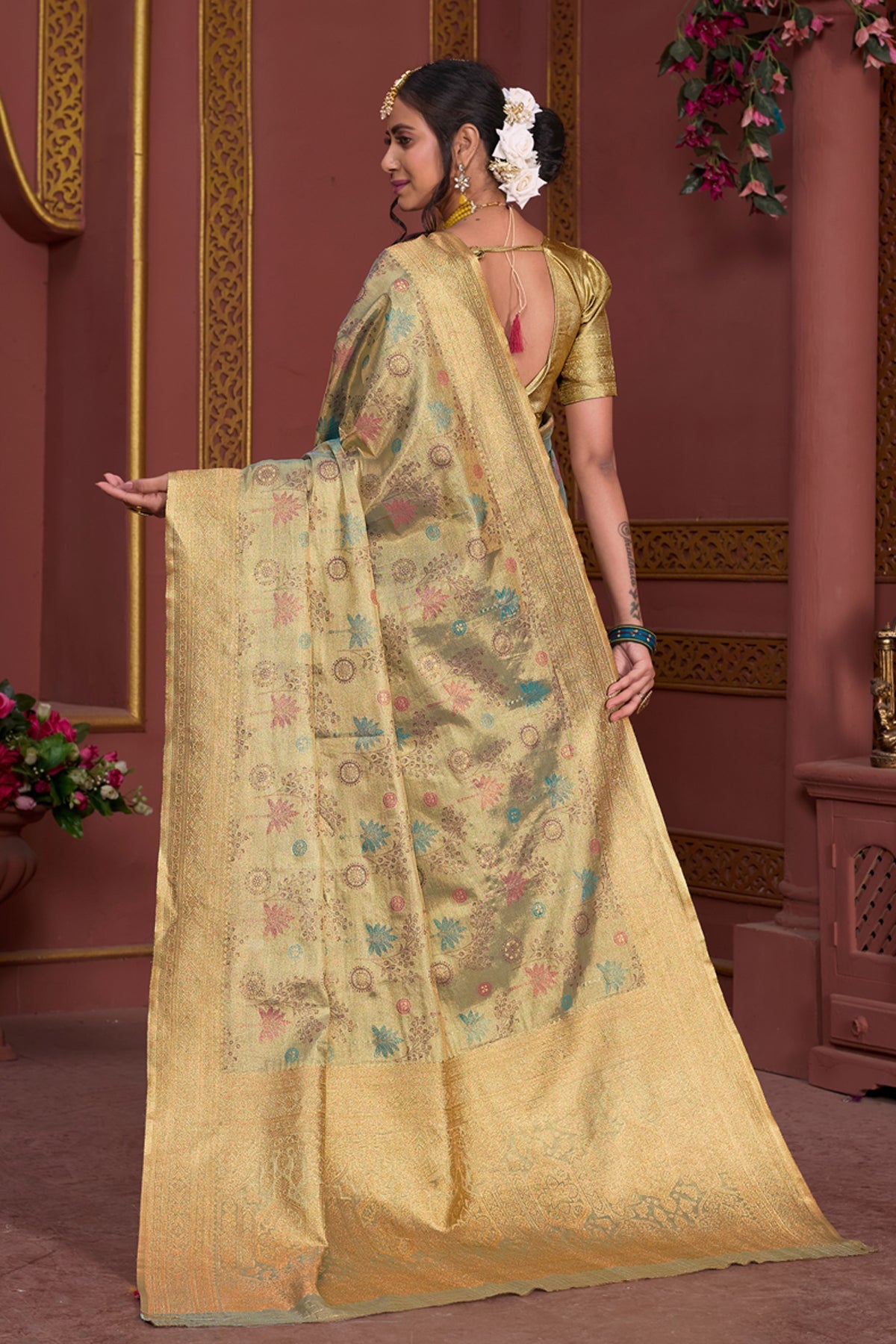 Teal Art Silk Saree for Women – Elegant Ethnic Wear