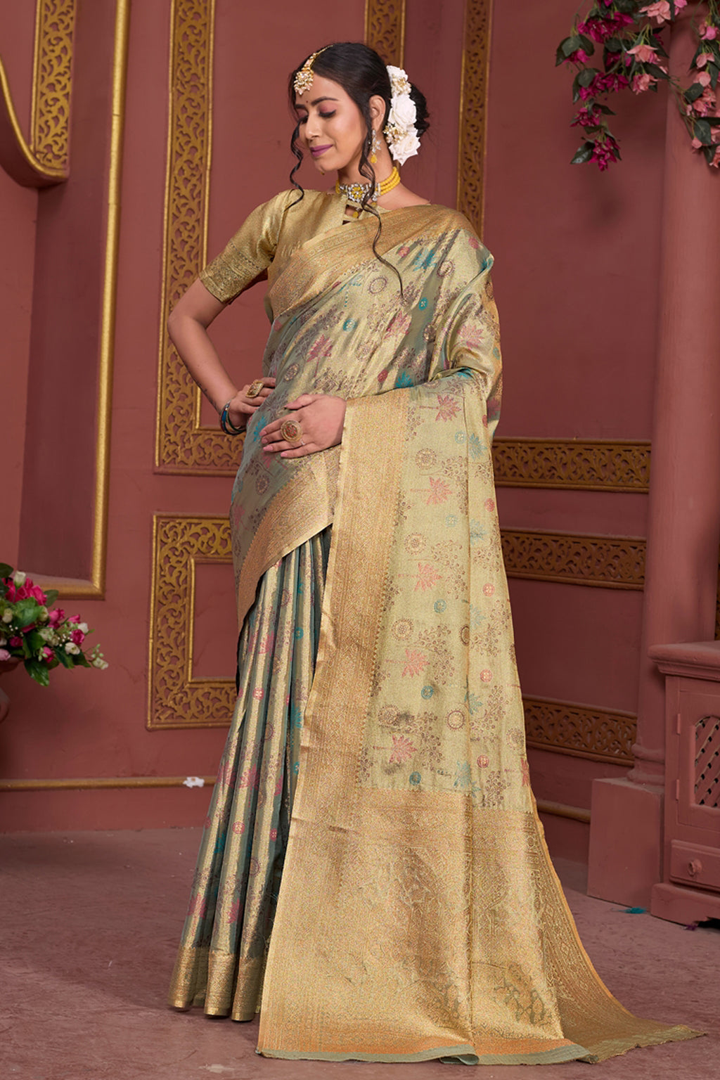 Teal Art Silk Saree for Women – Elegant Ethnic Wear