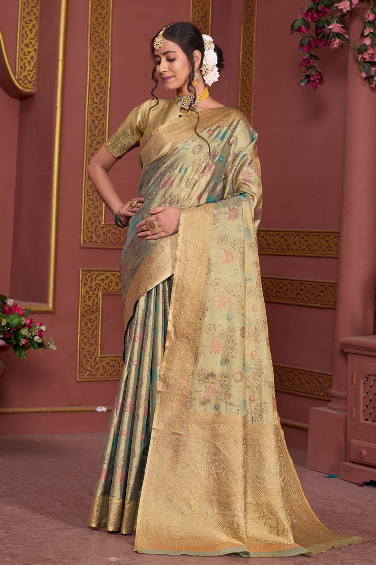 Teal Art Silk Saree for Women – Elegant Ethnic Wear