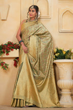 Pista Banarasi Silk Saree for Women – Traditional & Elegant Ethnic Wear