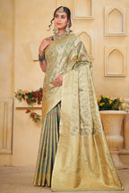 Pista Banarasi Silk Saree for Women – Traditional & Elegant Ethnic Wear