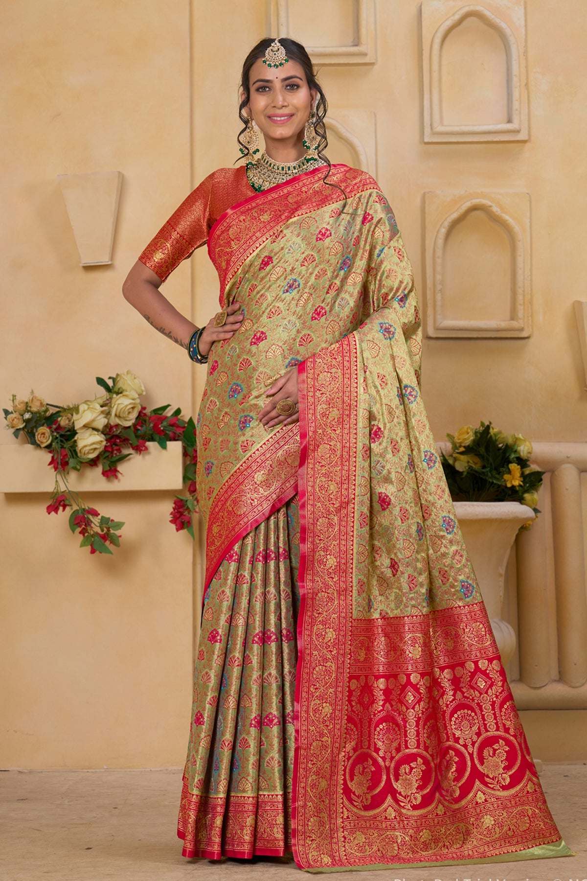 Red Art Silk Saree for Women – Elegant Traditional Ethnic Wear