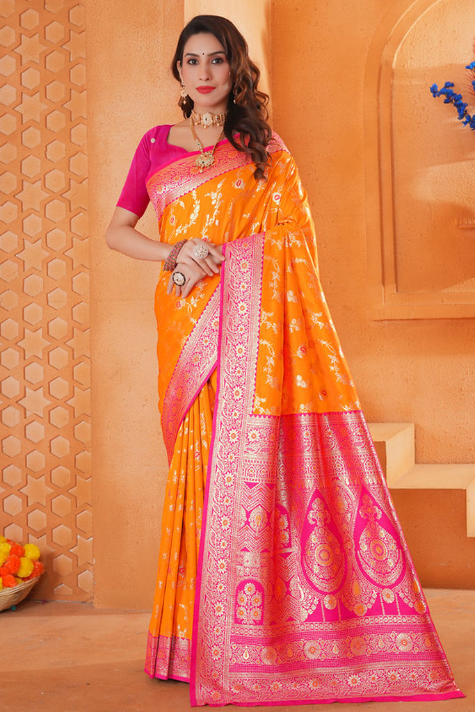 Mustard Silk Saree for Women – Elegant Traditional Ethnic Wear