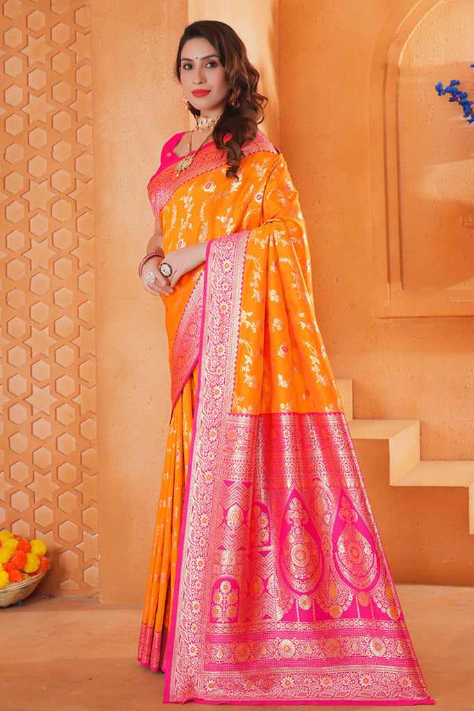 Mustard Silk Saree for Women – Elegant Traditional Ethnic Wear