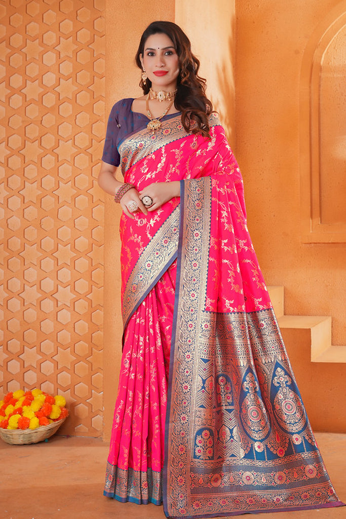 Pink Silk Saree for Women – Elegant Traditional Ethnic Wear