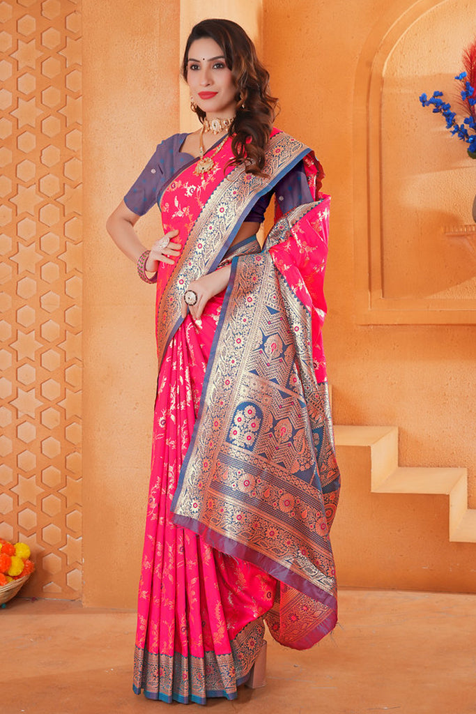 Pink Silk Saree for Women – Elegant Traditional Ethnic Wear