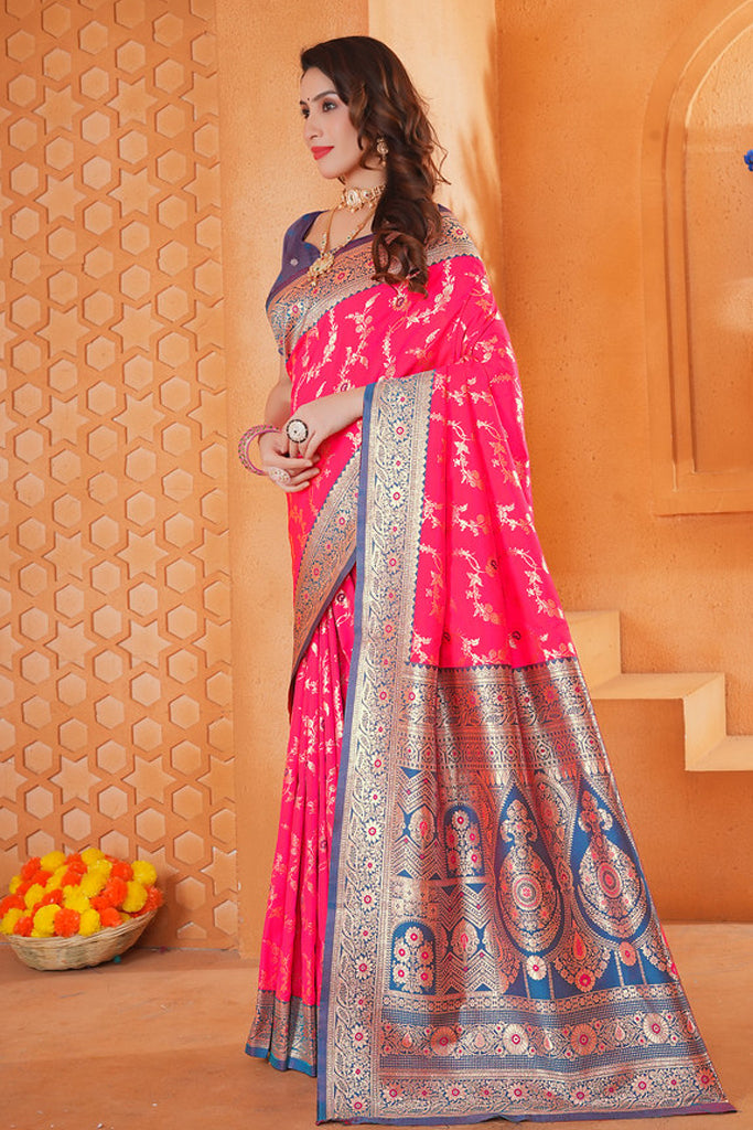 Pink Silk Saree for Women – Elegant Traditional Ethnic Wear