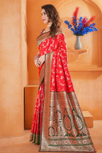 Red Silk Saree for Women – Elegant Traditional Ethnic Wear