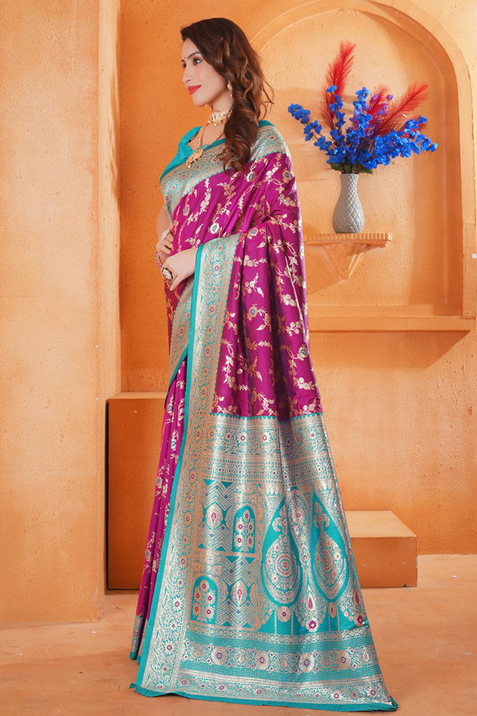 Violet  Silk Saree for Women – Elegant Traditional Ethnic Wear
