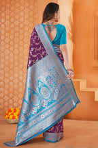 Wine Silk Saree for Women – Elegant Traditional Ethnic Wear